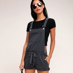 💞Washed Black Short Overalls final